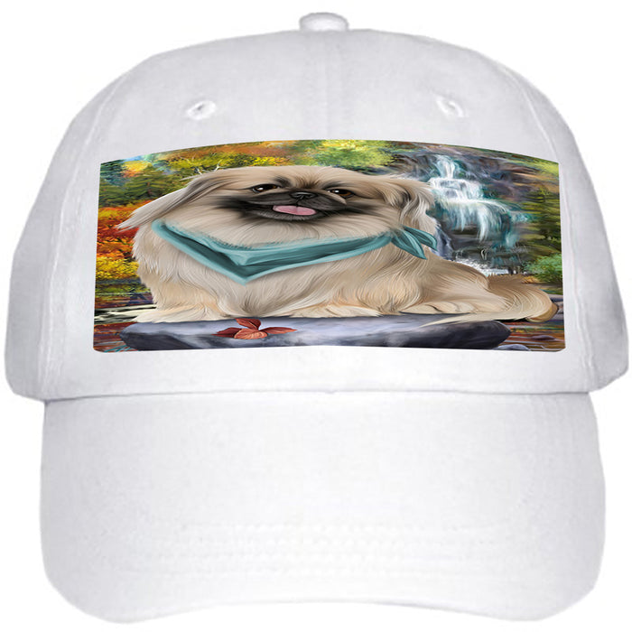 Scenic Waterfall Pekingese Dog Ball Hat Cap HAT52242