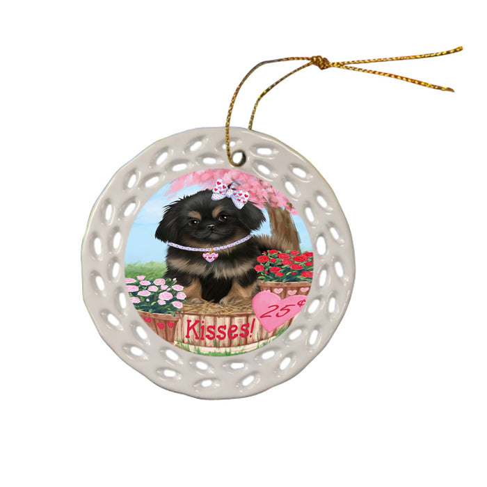 Rosie 25 Cent Kisses Pekingese Dog Ceramic Doily Ornament DPOR56336