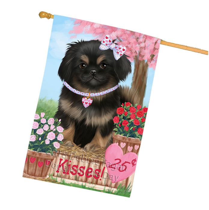 Rosie 25 Cent Kisses Pekingese Dog House Flag FLG56664