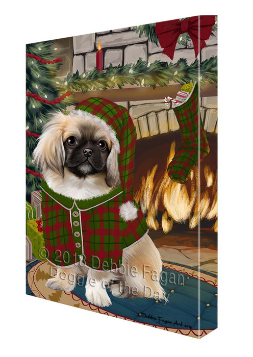 The Stocking was Hung Pekingese Dog Canvas Print Wall Art Décor CVS119879