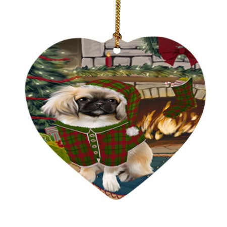 The Stocking was Hung Pekingese Dog Heart Christmas Ornament HPOR55906