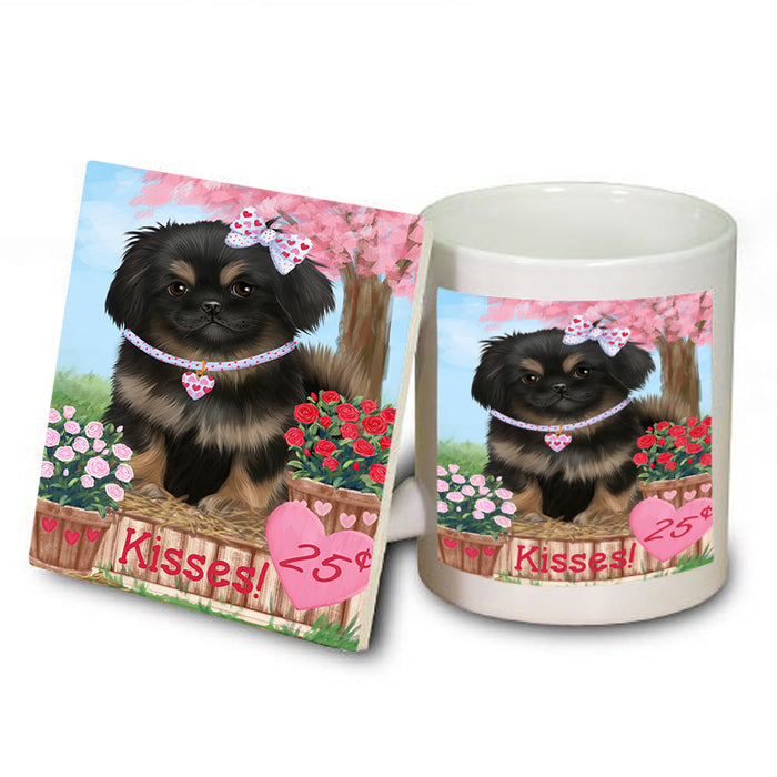 Rosie 25 Cent Kisses Pekingese Dog Mug and Coaster Set MUC55972