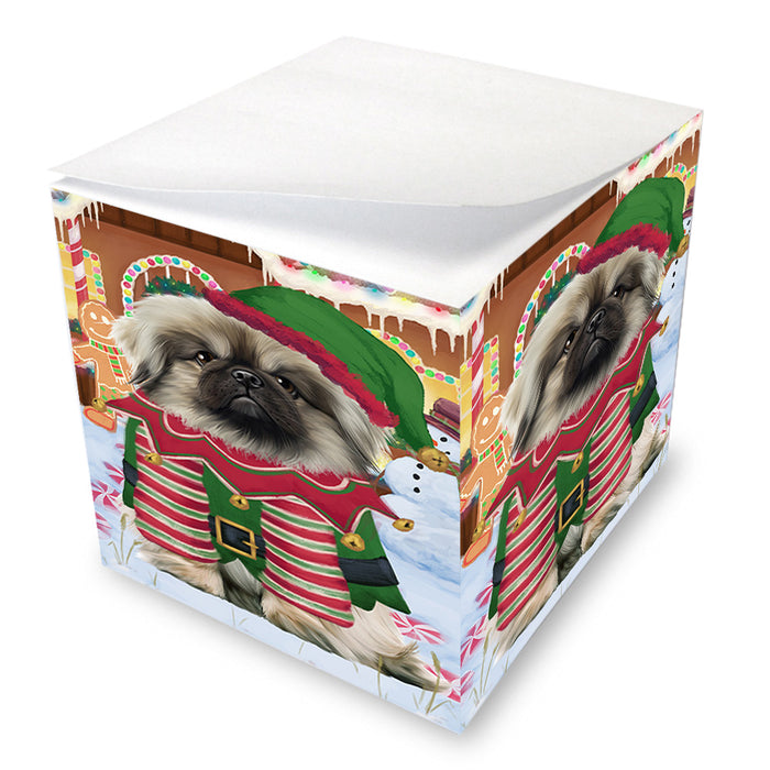 Christmas Gingerbread House Candyfest Pekingese Dog Note Cube NOC54538