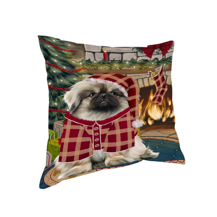 The Stocking was Hung Pekingese Dog Pillow PIL71132