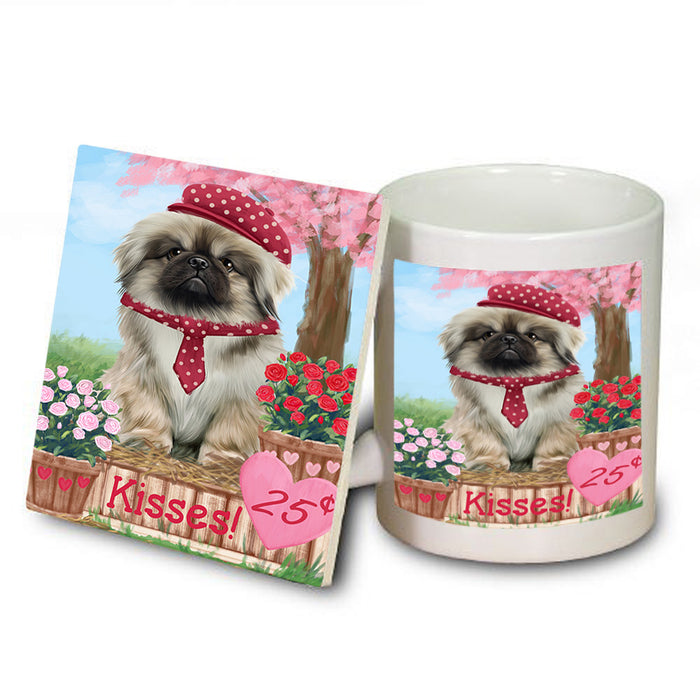 Rosie 25 Cent Kisses Pekingese Dog Mug and Coaster Set MUC55973