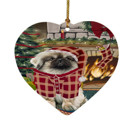 The Stocking was Hung Pekingese Dog Heart Christmas Ornament HPOR55907