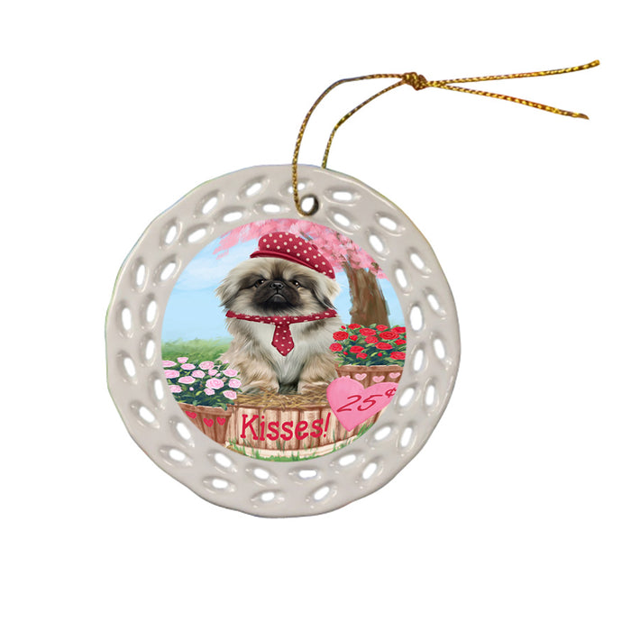 Rosie 25 Cent Kisses Pekingese Dog Ceramic Doily Ornament DPOR56337