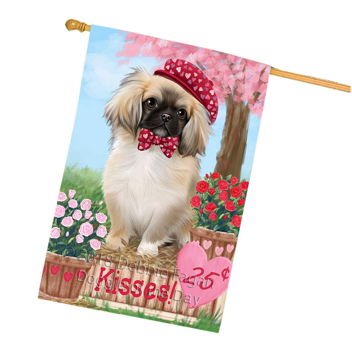 Rosie 25 Cent Kisses Pekingese Dog House Flag FLG56666