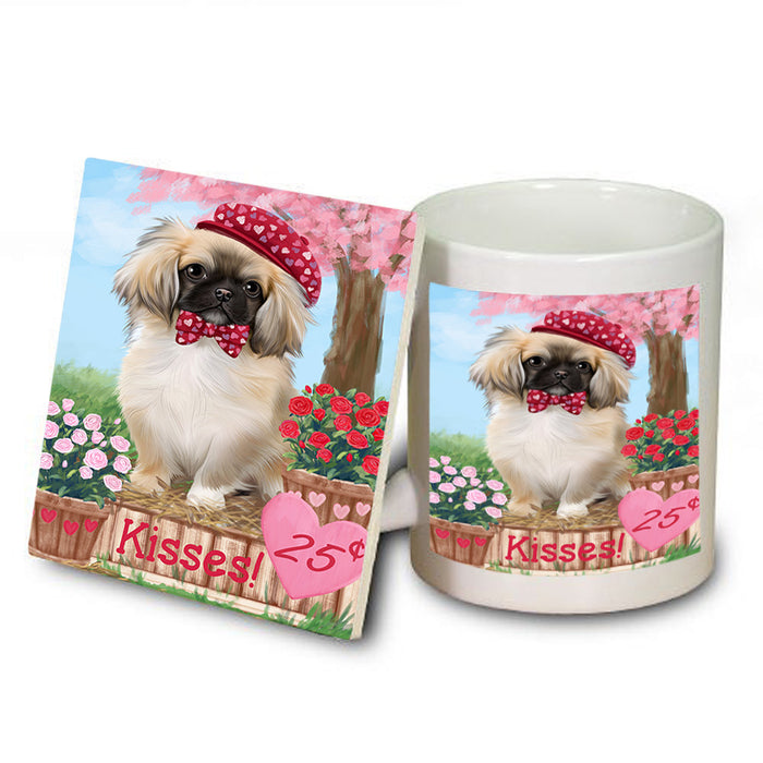 Rosie 25 Cent Kisses Pekingese Dog Mug and Coaster Set MUC55974