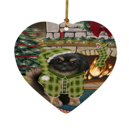 The Stocking was Hung Pekingese Dog Heart Christmas Ornament HPOR55908