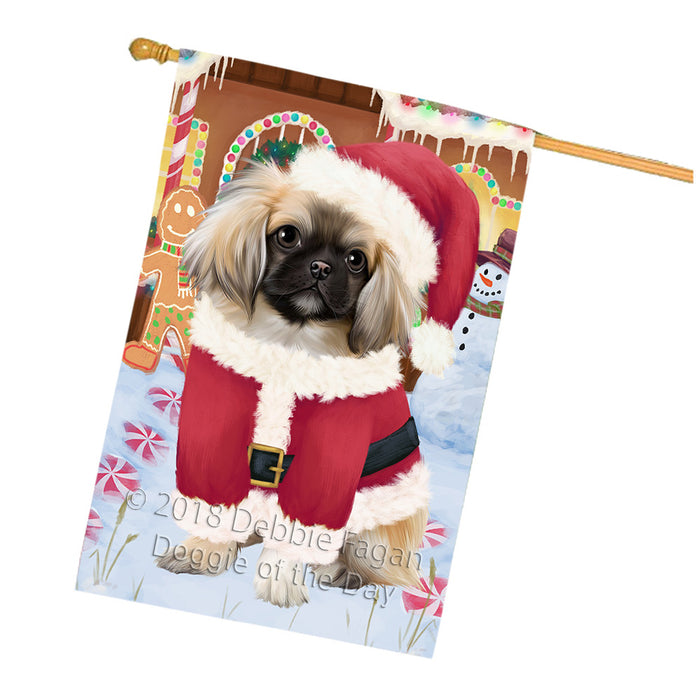 Christmas Gingerbread House Candyfest Pekingese Dog House Flag FLG57152
