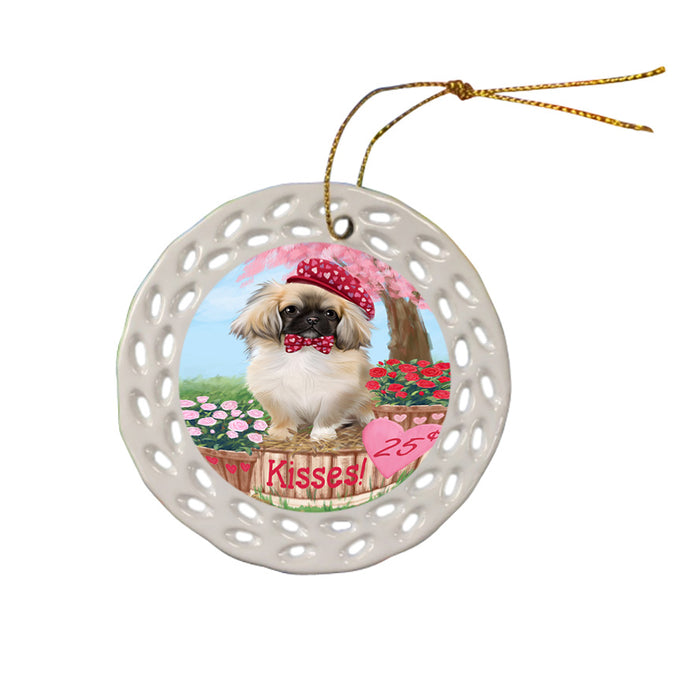 Rosie 25 Cent Kisses Pekingese Dog Ceramic Doily Ornament DPOR56338