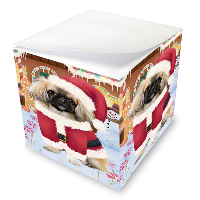 Christmas Gingerbread House Candyfest Pekingese Dog Note Cube NOC54540