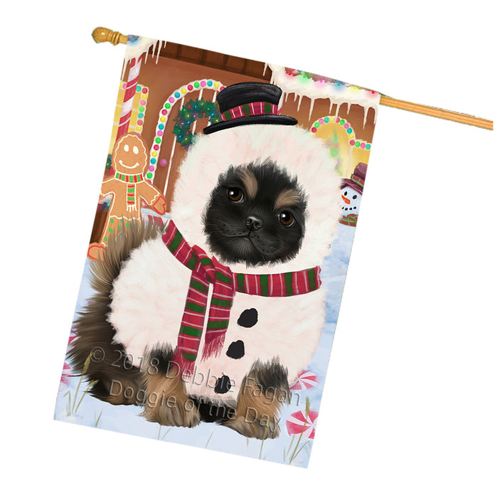 Christmas Gingerbread House Candyfest Pekingese Dog House Flag FLG57153