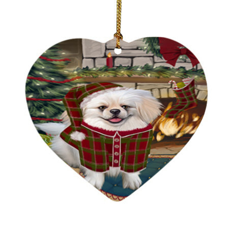The Stocking was Hung Pekingese Dog Heart Christmas Ornament HPOR55909