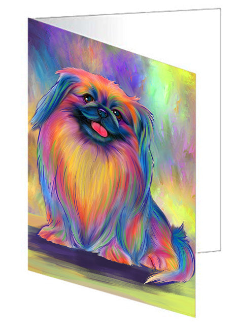 Paradise Wave Pekingese Dog Handmade Artwork Assorted Pets Greeting Cards and Note Cards with Envelopes for All Occasions and Holiday Seasons GCD74684