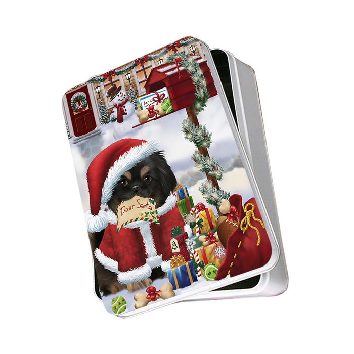 Pekingese Dog Dear Santa Letter Christmas Holiday Mailbox Photo Storage Tin PITN53854