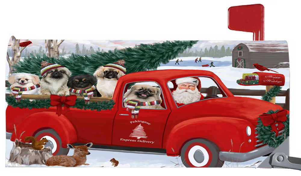 Magnetic Mailbox Cover Christmas Santa Express Delivery Pekingeses Dog MBC48336