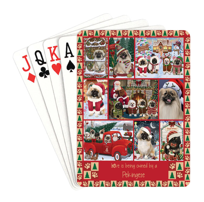 Love is Being Owned Christmas Pekingese Dogs Playing Card Decks