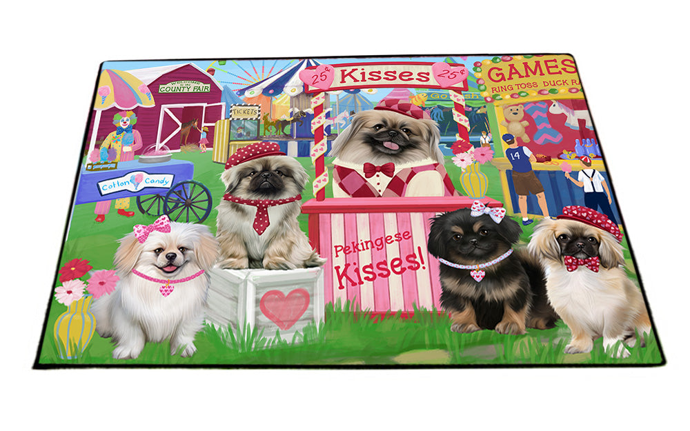 Carnival Kissing Booth Pekingeses Dog Floormat FLMS52995