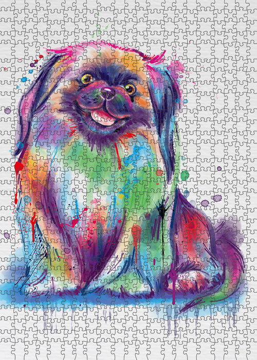Watercolor Pekingese Dog Puzzle with Photo Tin PUZL97412