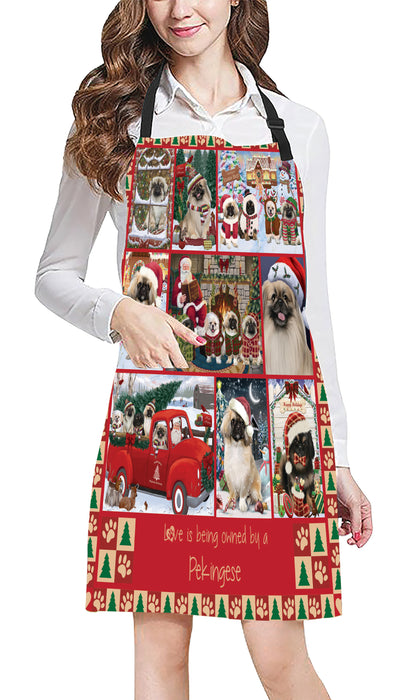Love is Being Owned Christmas Pekingese Dogs Apron