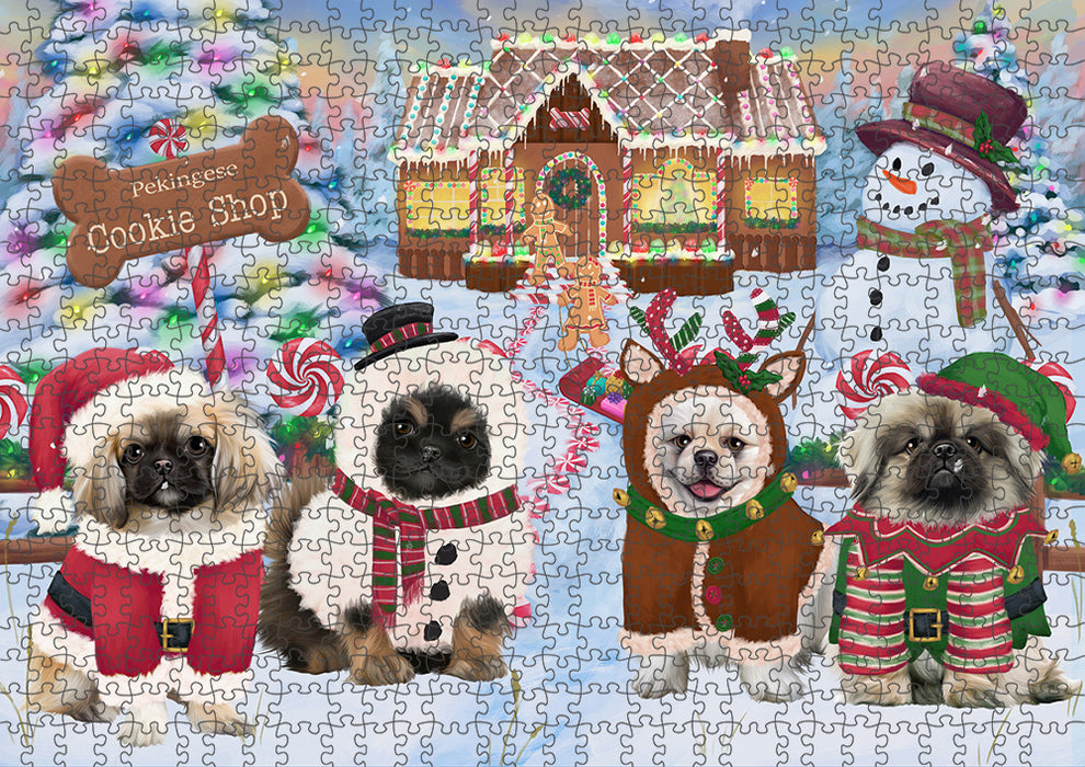 Holiday Gingerbread Cookie Shop Pekingeses Dog Puzzle  PUZL94228