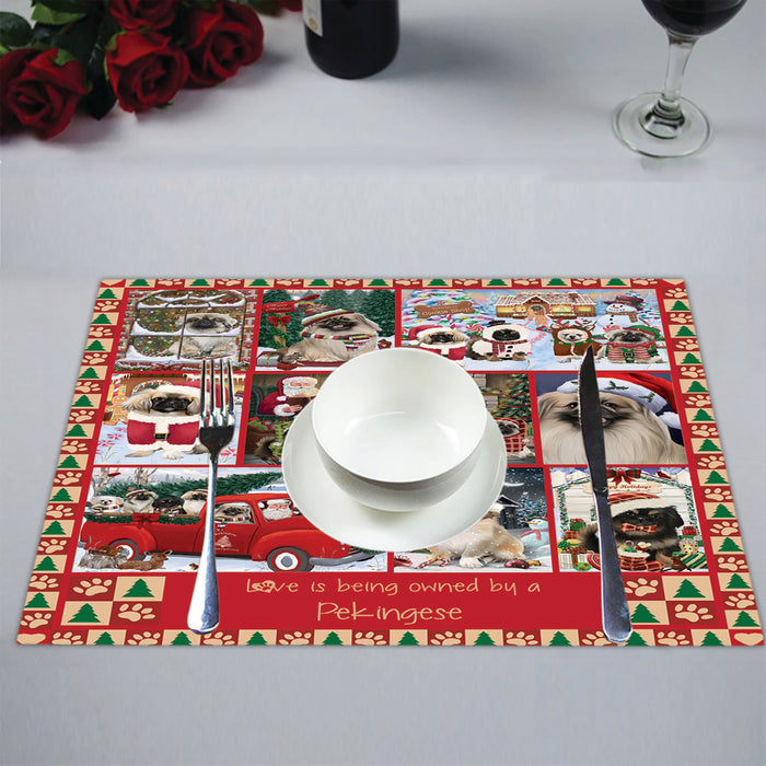Love is Being Owned Christmas Pekingese Dogs Placemat