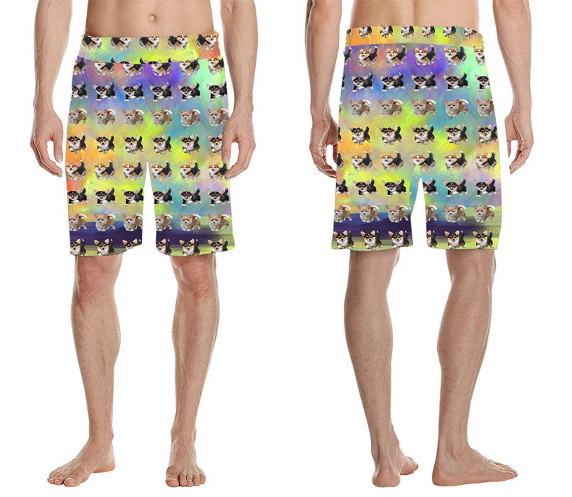 Paradise Wave Pembroke Welsh Corgi Dogs All Over Print Men's Casual Shorts