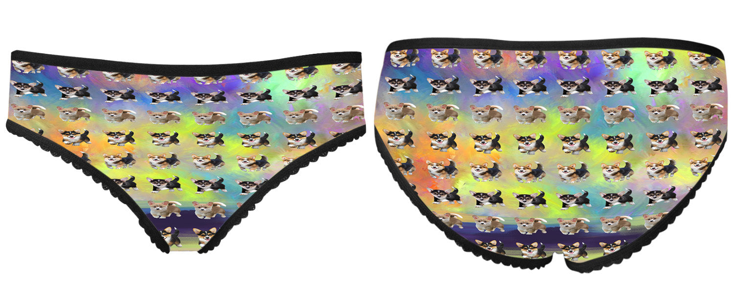 Paradise Wave Pembroke Welsh Corgi Dogs All Over Print High-cut Women's Brief