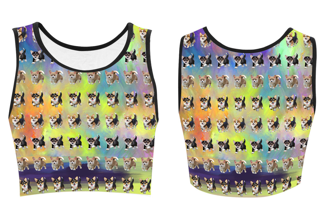 Paradise Wave Pembroke Welsh Corgi Dogs Women's Crop Top
