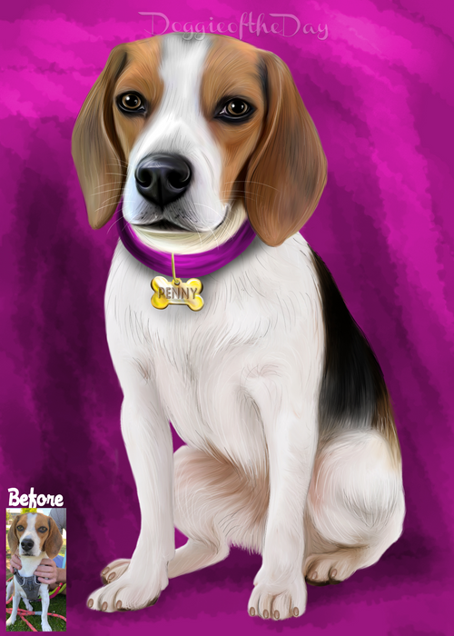 Digital Painting PERSONALIZED PET PORTRAIT! Custom Pet Dog or Cat Art