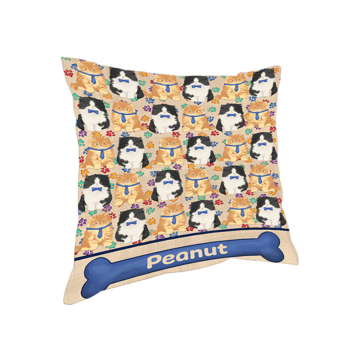 Rainbow Paw Print Persian Cats Pillow PIL84292