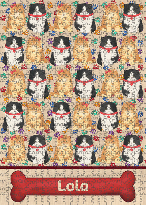Rainbow Paw Print Persian Cats Puzzle with Photo Tin PUZL97912