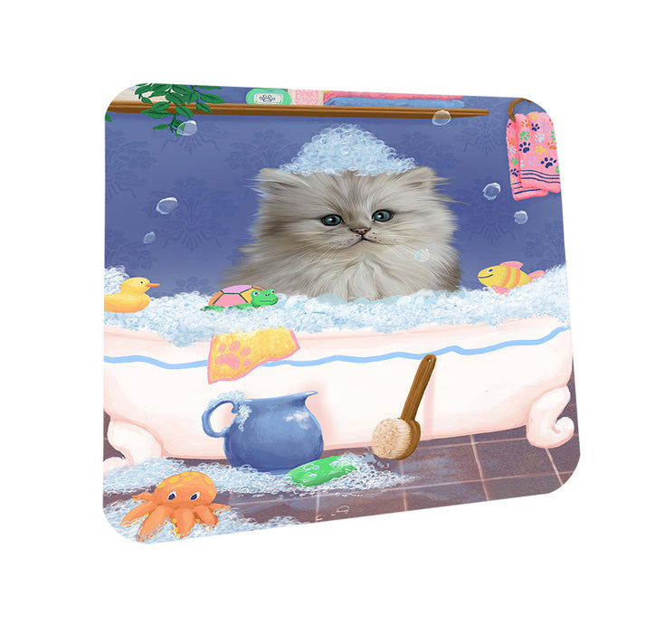 Rub A Dub Dog In A Tub Persian Cat Dog Coasters Set of 4 CST57368