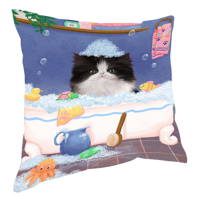 Rub A Dub Dog In A Tub Persian Cat Dog Pillow with Top Quality High-Resolution Images - Ultra Soft Pet Pillows for Sleeping - Reversible & Comfort - Ideal Gift for Dog Lover - Cushion for Sofa Couch Bed - 100% Polyester, PILA90676