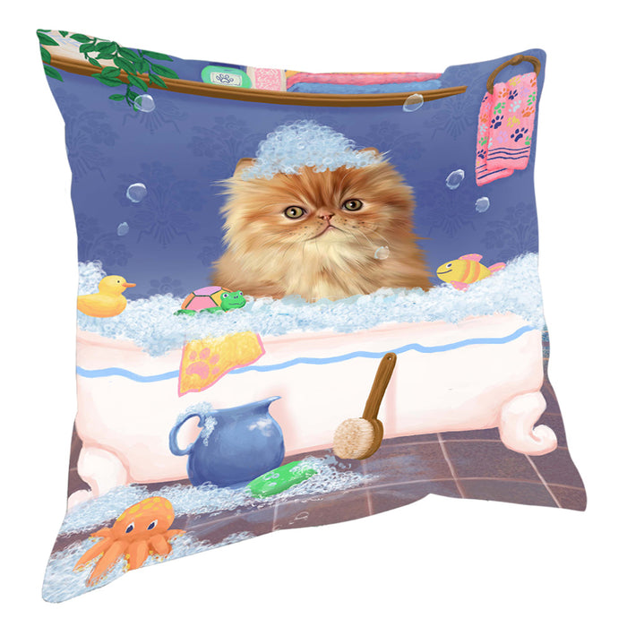 Rub A Dub Dog In A Tub Persian Cat Dog Pillow with Top Quality High-Resolution Images - Ultra Soft Pet Pillows for Sleeping - Reversible & Comfort - Ideal Gift for Dog Lover - Cushion for Sofa Couch Bed - 100% Polyester, PILA90679