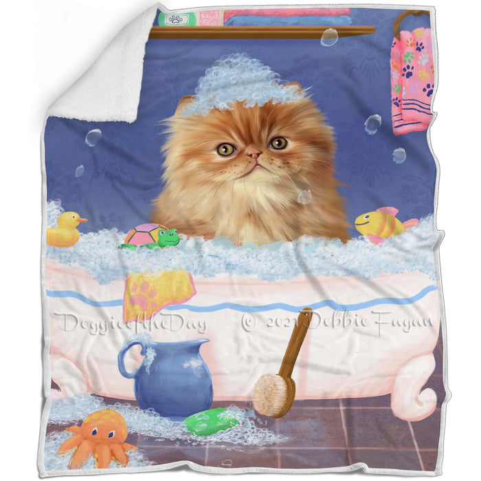 Rub A Dub Dog In A Tub Persian Cat Dog Blanket BLNKT143117