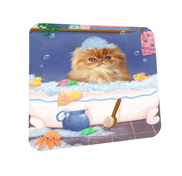 Rub A Dub Dog In A Tub Persian Cat Dog Coasters Set of 4 CST57366