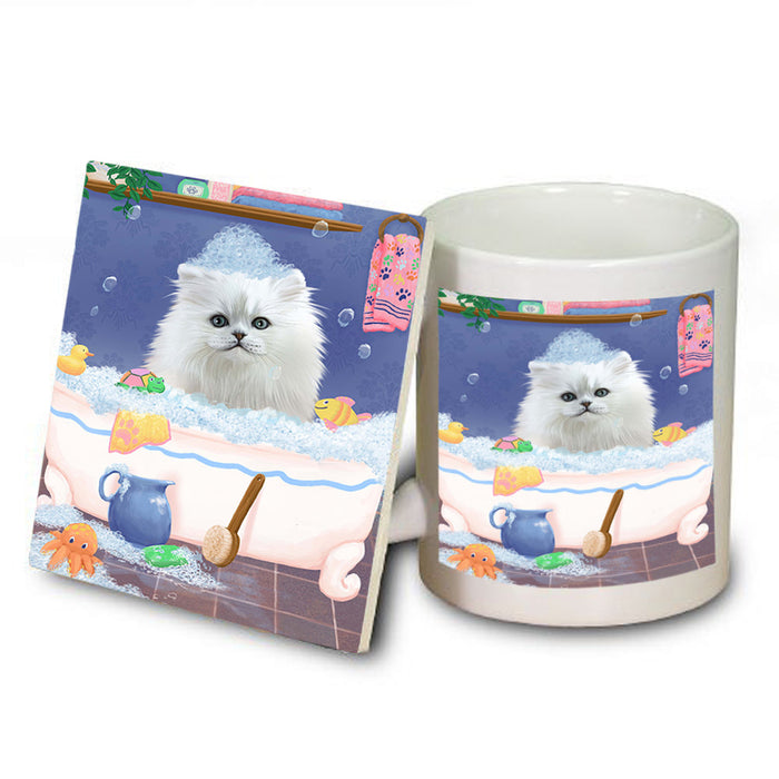 Rub A Dub Dog In A Tub Persian Cat Dog Mug and Coaster Set MUC57401