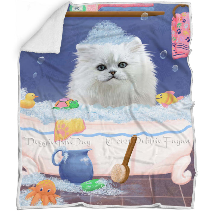 Rub A Dub Dog In A Tub Persian Cat Dog Blanket BLNKT143118