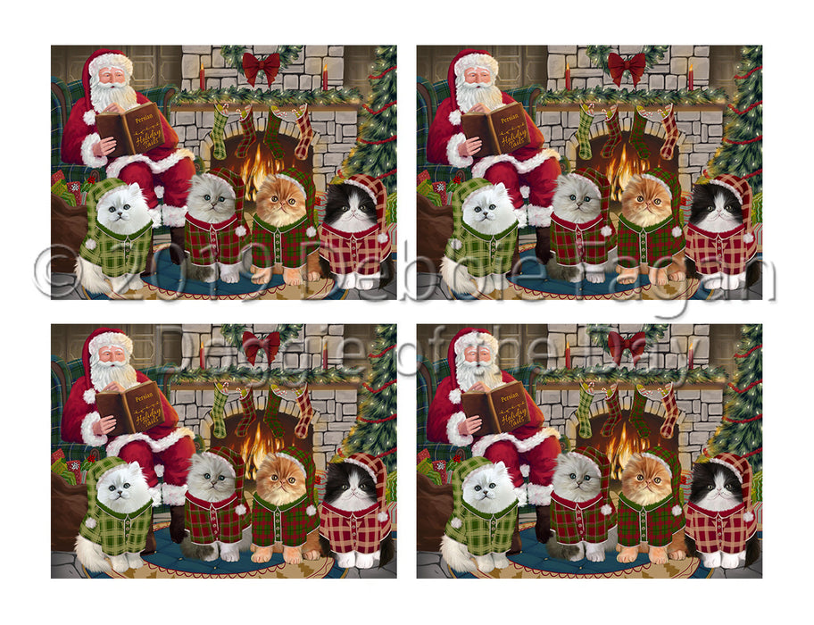 Christmas Cozy Holiday Fire Tails Persian Cats Placemat