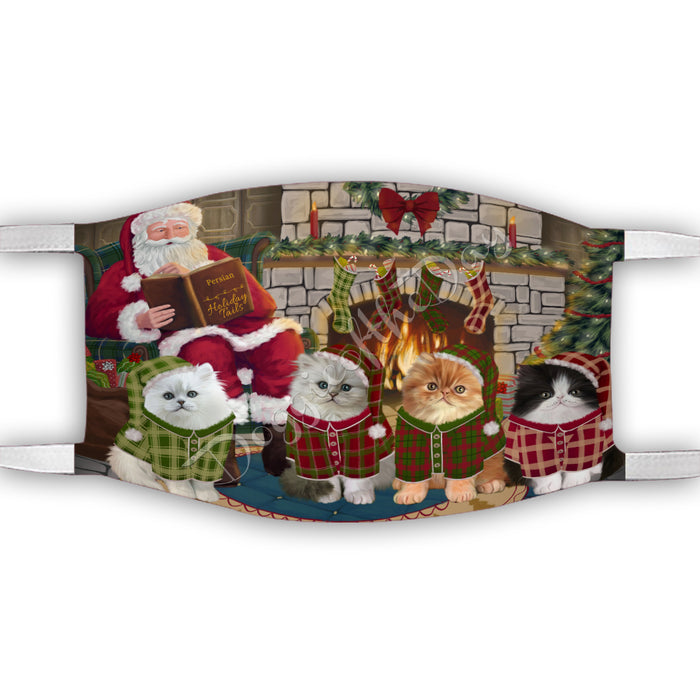Christmas Cozy Holiday Fire Tails Persian Cats Face Mask FM48653