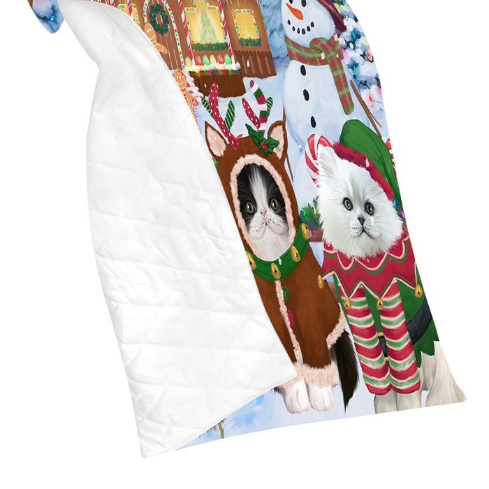 Holiday Gingerbread Cookie Persian Cats Quilt