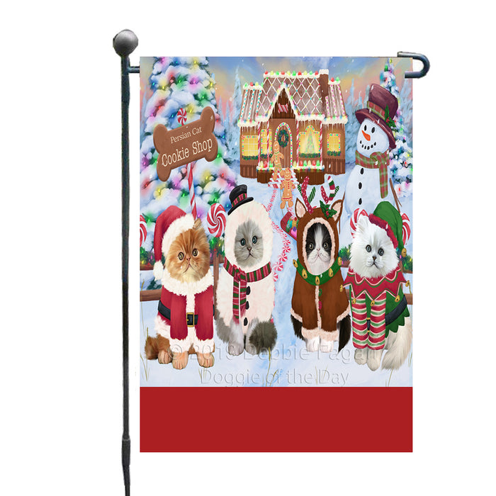 Personalized Holiday Gingerbread Cookie Shop Persian Cats Custom Garden Flags GFLG-DOTD-A59223