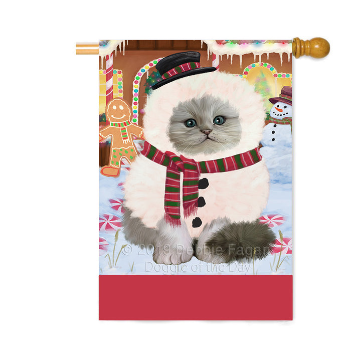 Personalized Gingerbread Candyfest Persian Cat Custom House Flag FLG63900