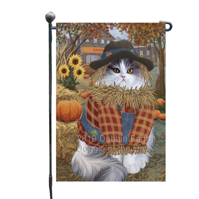 Halloween 'Round Town And Fall Pumpkin Scarecrow Both Persian Cats Garden Flag GFLG65676