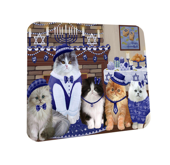 Happy Hanukkah Family Persian Cats Coasters Set of 4 CST57233