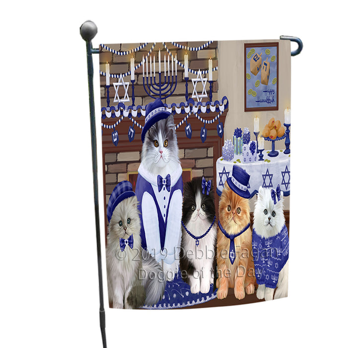 Happy Hanukkah Family Persian Cats Garden Flag GFLG66058
