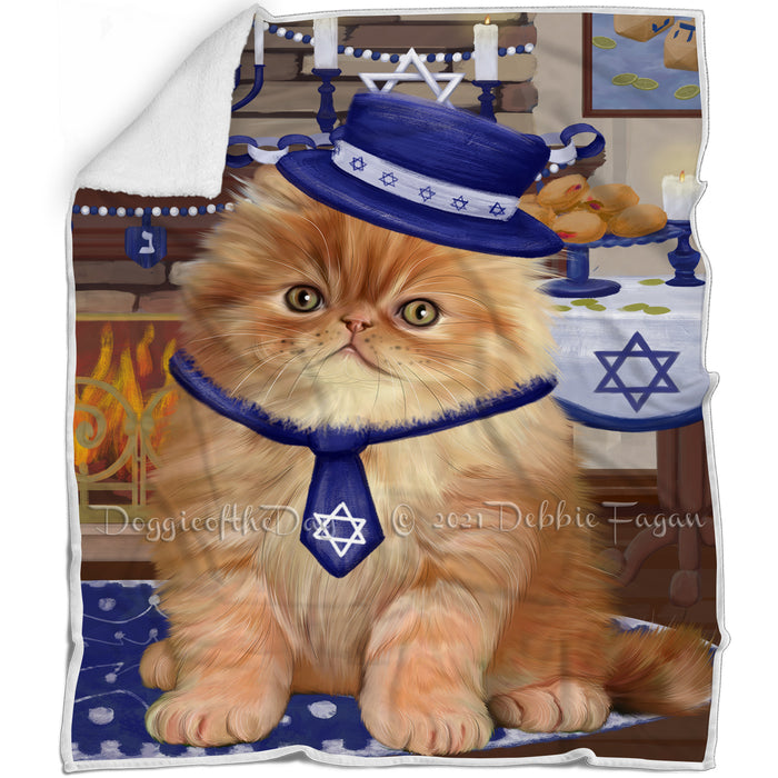 Happy Hanukkah Persian Cat Blanket BLNKT144012